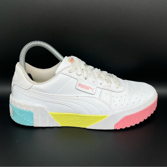 Puma White Sneakers with Pink, Yellow, and Blue Accents - Picture 7 of 10